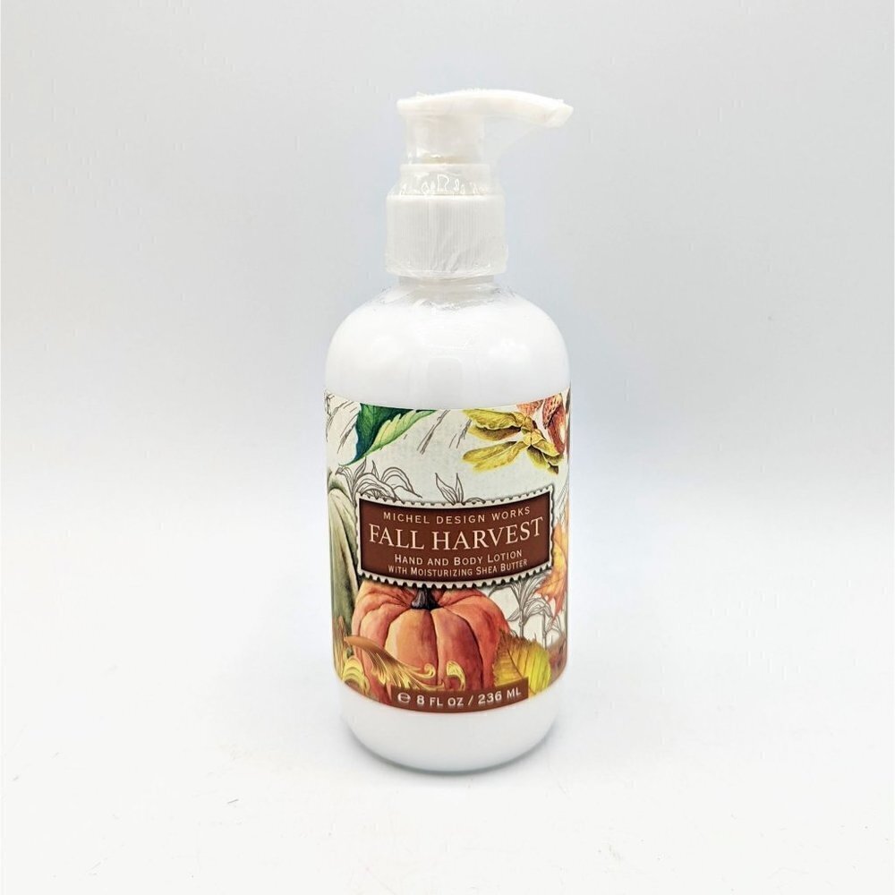 NEW Sealed Michel Design Works FALL HARVEST Hand & Body Lotion 8oz/236mL Pump